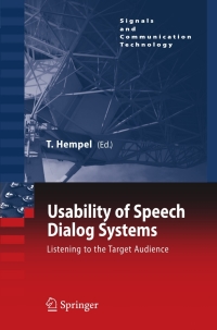 Titelbild: Usability of Speech Dialog Systems 1st edition 9783540783428