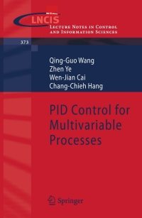 表紙画像: PID Control for Multivariable Processes 9783540784814