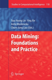 Cover image: Data Mining: Foundations and Practice 1st edition 9783540784876