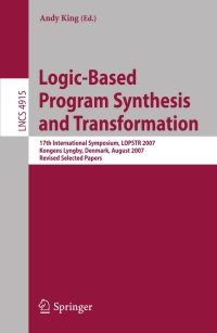 表紙画像: Logic-Based Program Synthesis and Transformation 1st edition 9783540787686