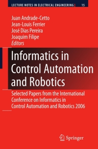 صورة الغلاف: Informatics in Control Automation and Robotics 9783540791416