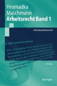 Cover image: Arbeitsrecht Band 1 4th edition 9783540798194