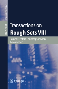 Imagen de portada: Transactions on Rough Sets VIII 1st edition 9783540850632