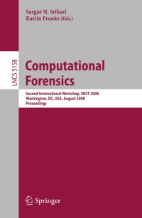 صورة الغلاف: Computational Forensics 1st edition 9783540853022