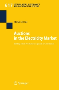 Immagine di copertina: Auctions in the Electricity Market 9783540853640