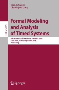 Cover image: Formal Modeling and Analysis of Timed Systems 1st edition 9783540857778