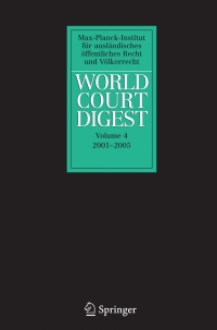 Imagen de portada: World Court Digest 2001 - 2005 1st edition 9783540874669