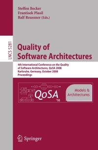 Cover image: Quality of Software Architectures Models and Architectures 1st edition 9783540878780