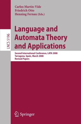 Cover image: Language and Automata Theory and Applications 1st edition 9783540882817