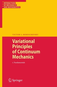 Cover image: Variational Principles of Continuum Mechanics 9783540884668