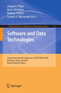 صورة الغلاف: Software and Data Technologies 1st edition 9783540886549