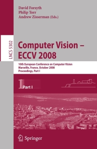 Cover image: Computer Vision - ECCV 2008 1st edition 9783540886815