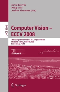 Titelbild: Computer Vision - ECCV 2008 1st edition 9783540886853