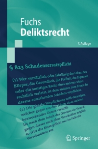 Cover image: Deliktsrecht 7th edition 9783540890591