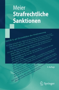 Cover image: Strafrechtliche Sanktionen 3rd edition 9783540890638