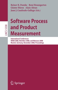 Immagine di copertina: Software Process and Product Measurement 1st edition 9783540894025