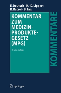 Cover image: Kommentar zum Medizinproduktegesetz (MPG) 2nd edition 9783540894506