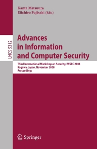 Cover image: Advances in Information and Computer Security 1st edition 9783540895978