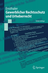 Cover image: Gewerblicher Rechtsschutz und Urheberrecht 3rd edition 9783540899969
