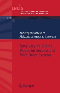 Immagine di copertina: Time-Varying Sliding Modes for Second and Third Order Systems 9783540922162
