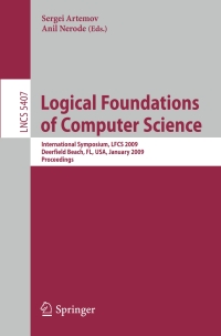 Immagine di copertina: Logical Foundations of Computer Science 1st edition 9783540926863