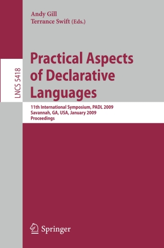Cover image: Practical Aspects of Declarative Languages 1st edition 9783540929956