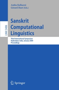 Cover image: Sanskrit Computational Linguistics 1st edition 9783540938842