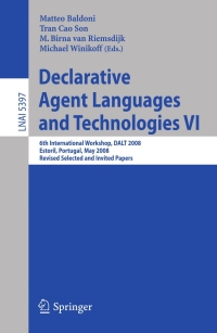 Imagen de portada: Declarative Agent Languages and Technologies VI 1st edition 9783540939191