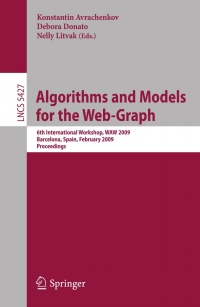 Cover image: Algorithms and Models for the Web-Graph 1st edition 9783540959946