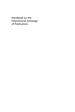 Cover image: Handbook on the International Exchange of Publications 5th edition 9783598117527