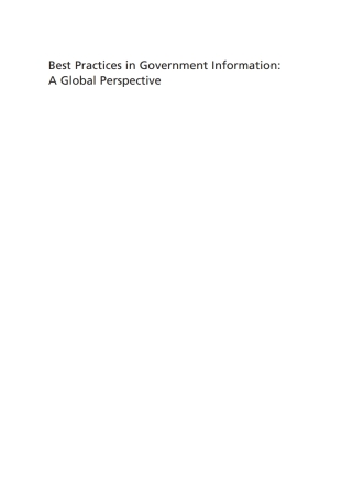 Cover image: Best Practices in Government Information 1st edition 9783598117695