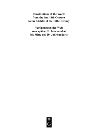 Imagen de portada: Constitutional Documents of France, Corsica and Monaco 1789–1848 1st edition 9783598356964