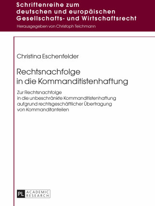 Cover image: Rechtsnachfolge in die Kommanditistenhaftung 1st edition 9783631671894