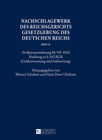 Omslagafbeelding: Nachschlagewerk des Reichsgerichts – Gesetzgebung des Deutschen Reichs 1st edition 9783631641453