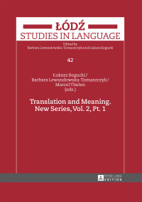 Imagen de portada: Translation and Meaning. New Series, Vol. 2, Pt. 1 1st edition 9783631661994
