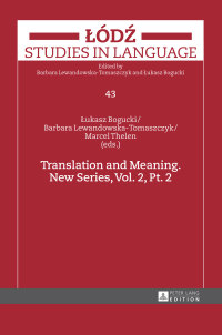Titelbild: Translation and Meaning. New Series, Vol. 2, Pt. 2 1st edition 9783631670613