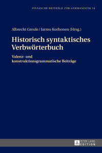 Imagen de portada: Historisch syntaktisches Verbwoerterbuch 1st edition 9783631679043