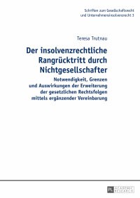 Cover image: Der insolvenzrechtliche Rangruecktritt durch Nichtgesellschafter 1st edition 9783631679012