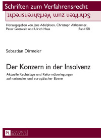 Cover image: Der Konzern in der Insolvenz 1st edition 9783631679302