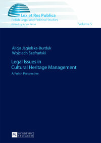 Imagen de portada: Legal Issues in Cultural Heritage Management 1st edition 9783631670330