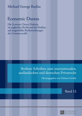 Imagen de portada: Economic Duress 1st edition 9783631666777