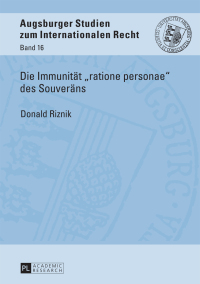 Titelbild: Die Immunitaet «ratione personae» des Souveraens 1st edition 9783631676288