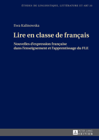 Imagen de portada: Lire en classe de français 1st edition 9783631670347