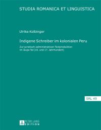 Cover image: Indigene Schreiber im kolonialen Peru 1st edition 9783631703540