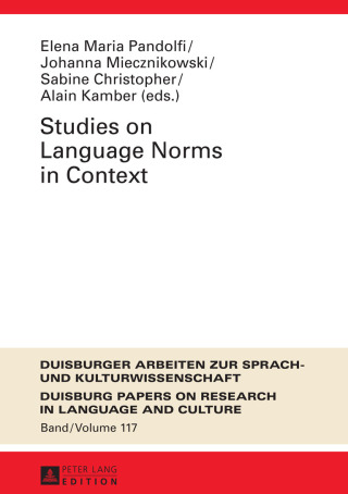 Cover image: Studies on Language Norms in Context 1st edition 9783631670361