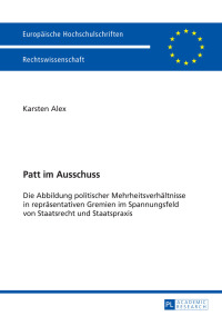 Cover image: Patt im Ausschuss 1st edition 9783631714362