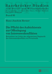 Cover image: Die Pflicht des Aufsichtsrats zur Offenlegung von Interessenkonflikten 1st edition 9783631717431