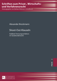 صورة الغلاف: Shoot-Out-Klauseln 1st edition 9783631719893