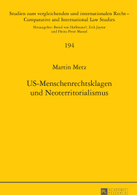Cover image: US-Menschenrechtsklagen und Neoterritorialismus 1st edition 9783631722350