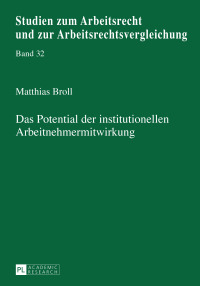 Cover image: Das Potential der institutionellen Arbeitnehmermitwirkung 1st edition 9783631721445